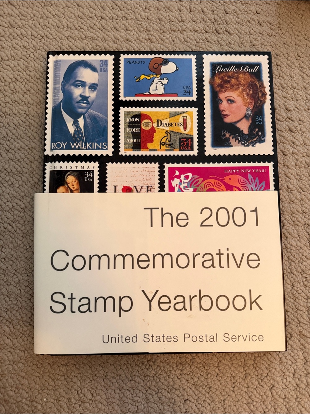 2001 Commemorative Stamp Yearbook - White/Cream Cover